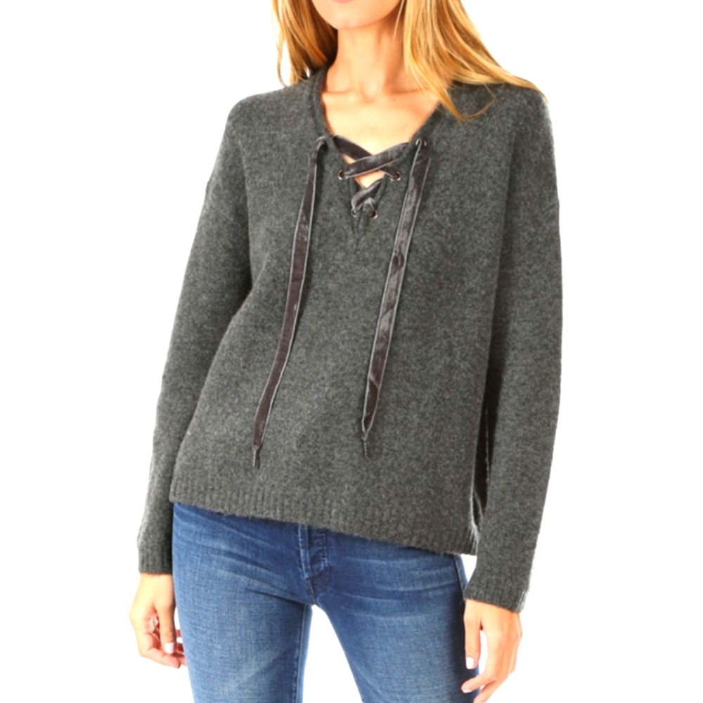 Rails Amelia Charcoal Wool Cashmere Blend Sweater Size Small